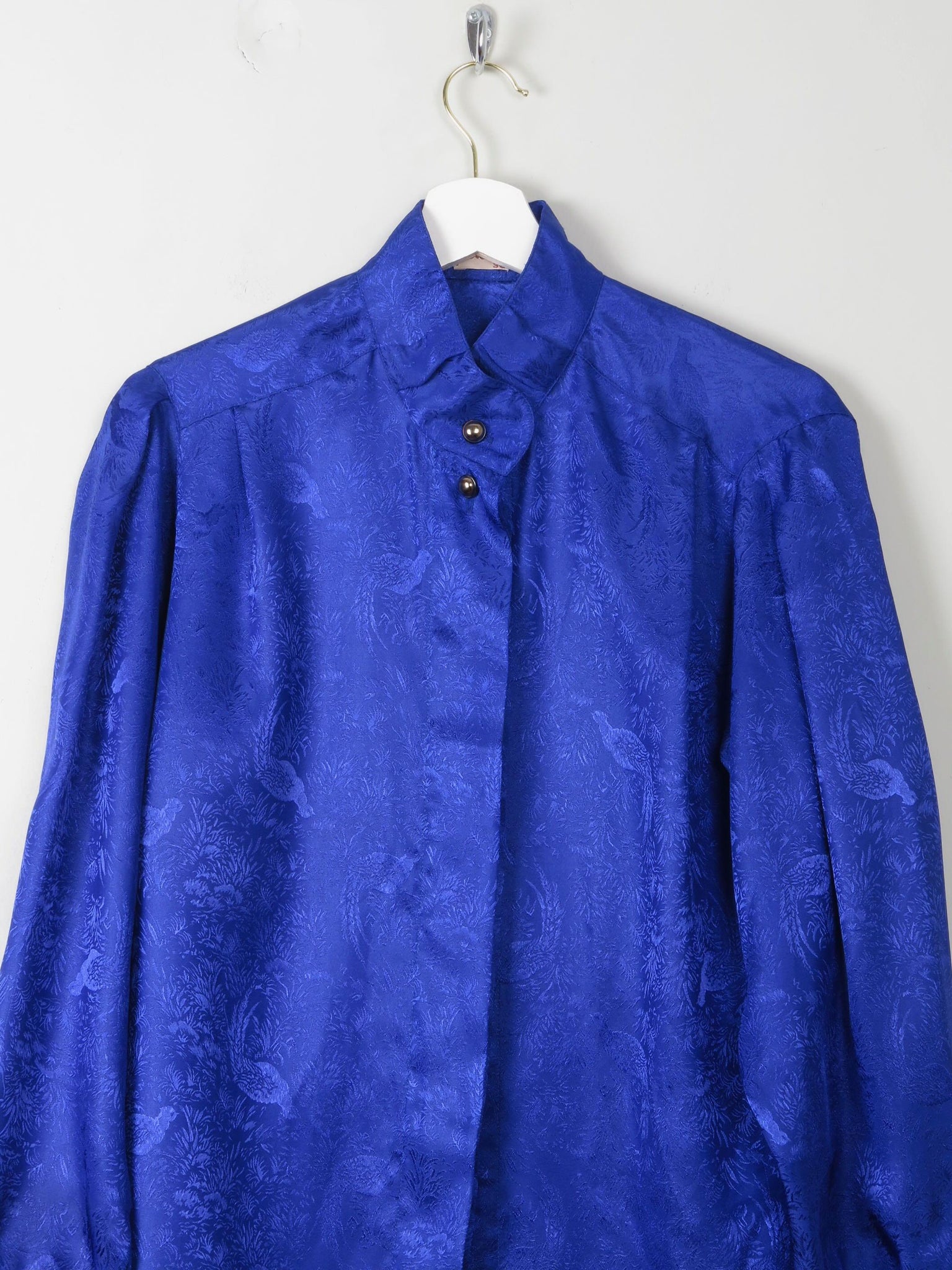 Women's Electric Blue Vintage Blouse M - The Harlequin