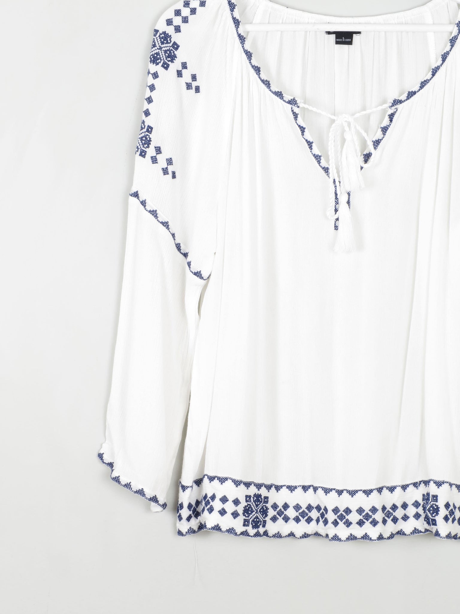 Women's Embroidered Ethnic Vintage Style Top M/L - The Harlequin