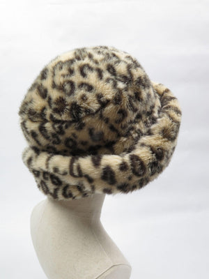 Women's Faux Fur Leopard Print Hat M - The Harlequin