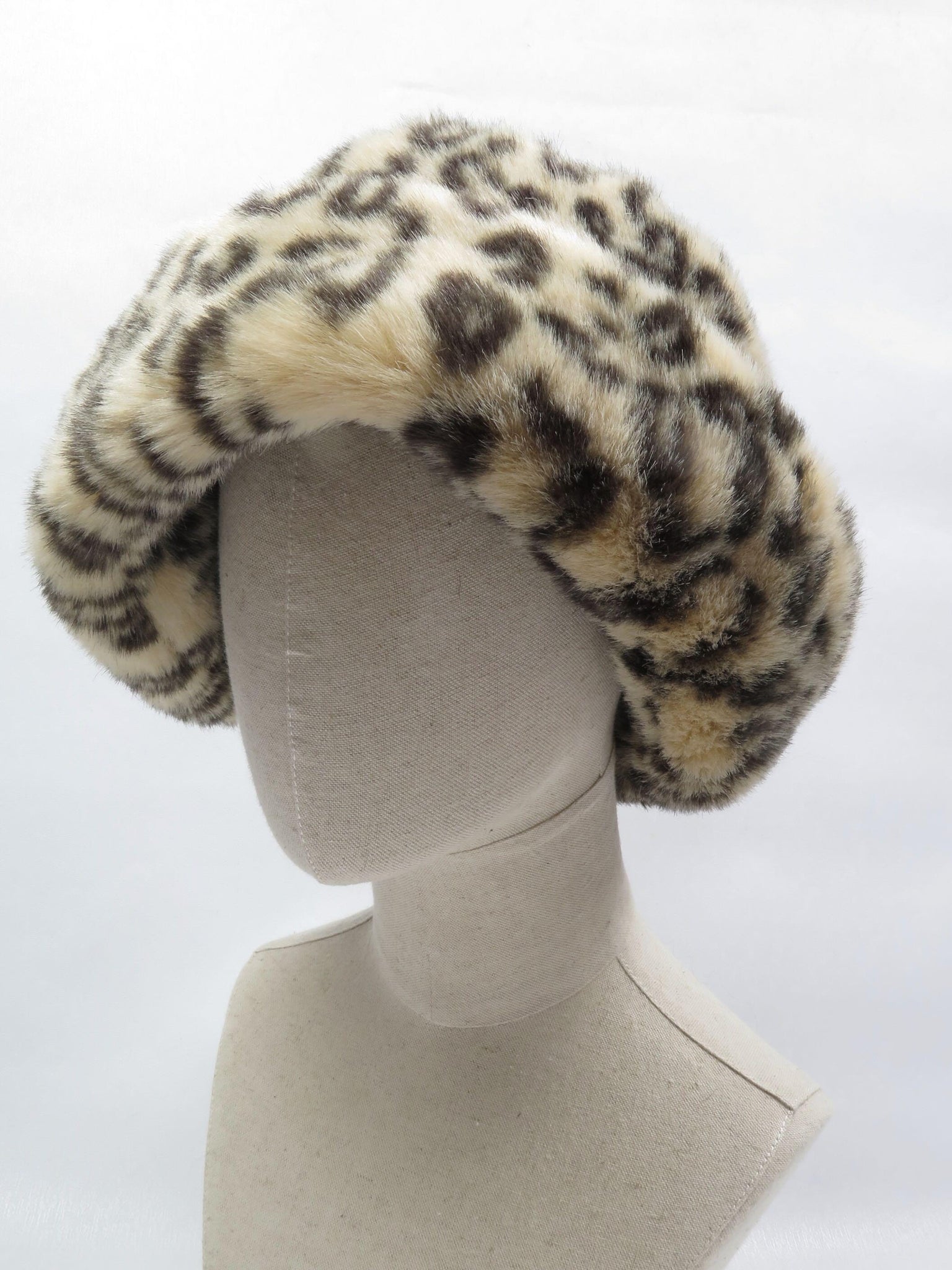 Women's Faux Fur Leopard Print Hat M - The Harlequin