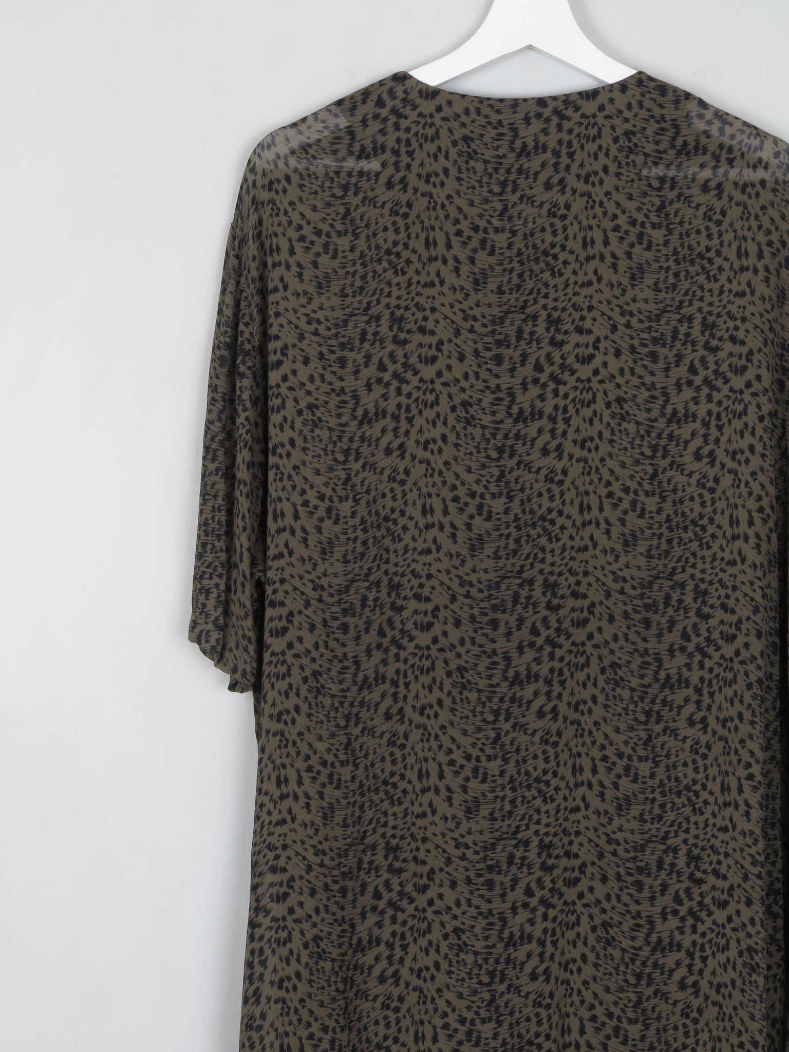Women's Green Vintage Leopard Print Shirt/Dress L - The Harlequin