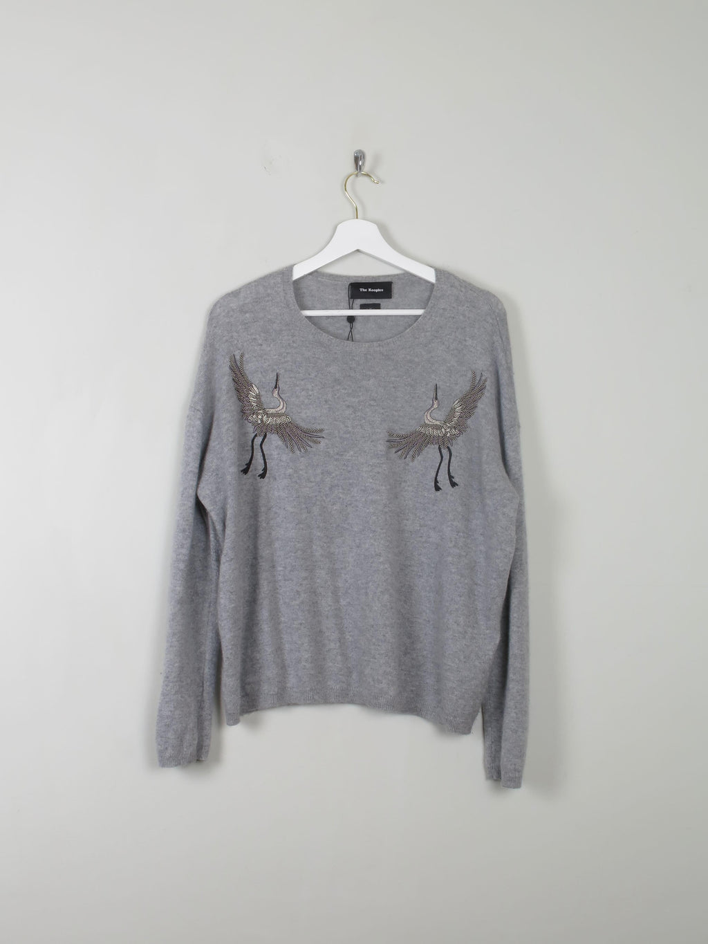 Women's Grey Cashmere Embroidered  Kooples Jumper M - The Harlequin