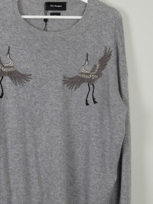 Women's Grey Cashmere Embroidered  Kooples Jumper M - The Harlequin