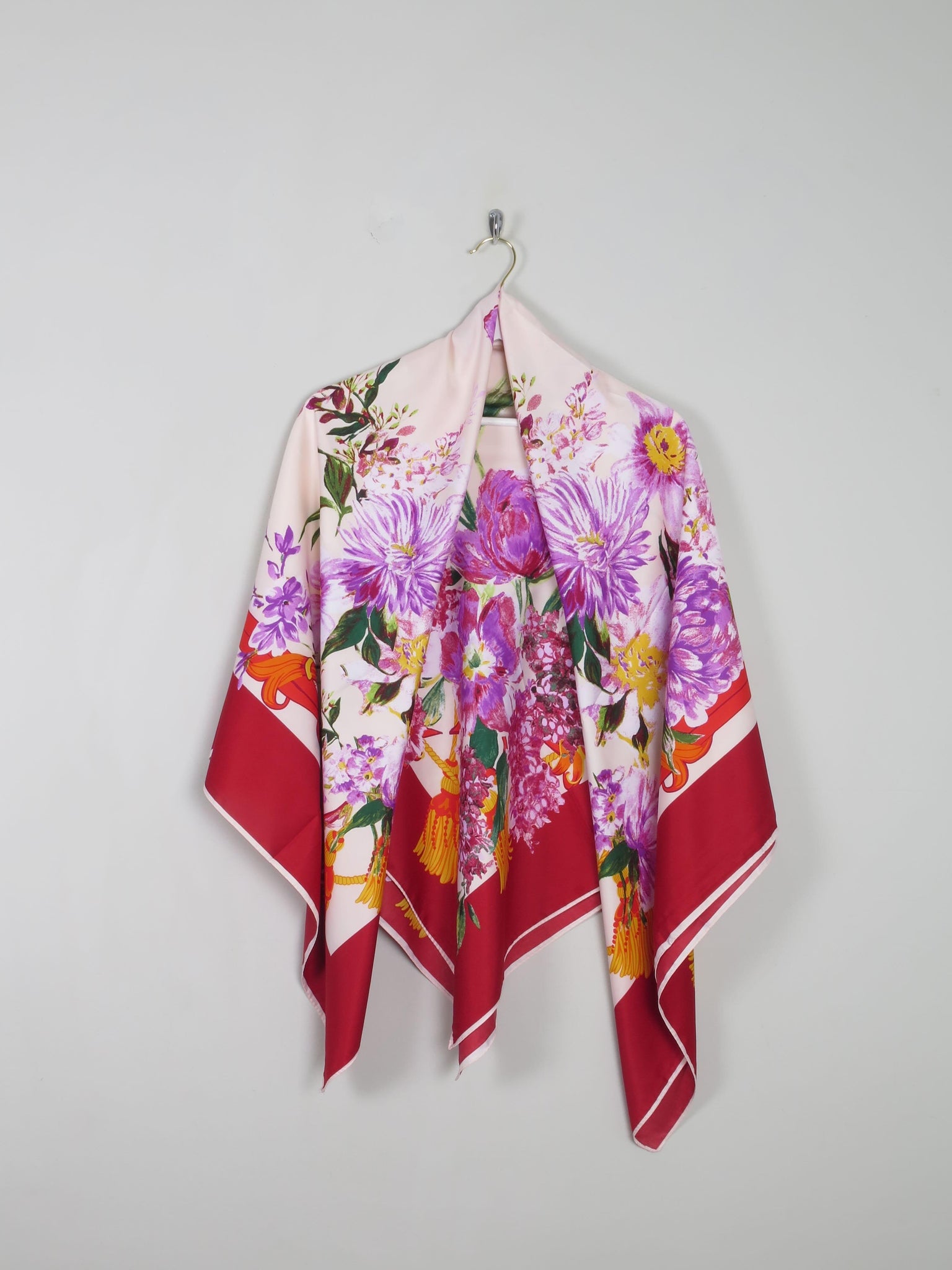 Women 's Large Vintage Style Silk Printed Scarf - The Harlequin