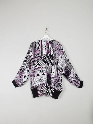 Women's Printed Vintage Blouse/jacket L - The Harlequin