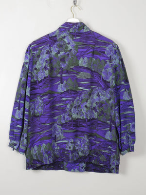Women's Purple Vintage Blouse Printed L - The Harlequin