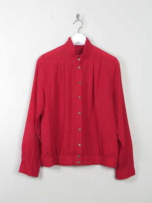 Women's Red Vintage Wool Blouse S/M - The Harlequin