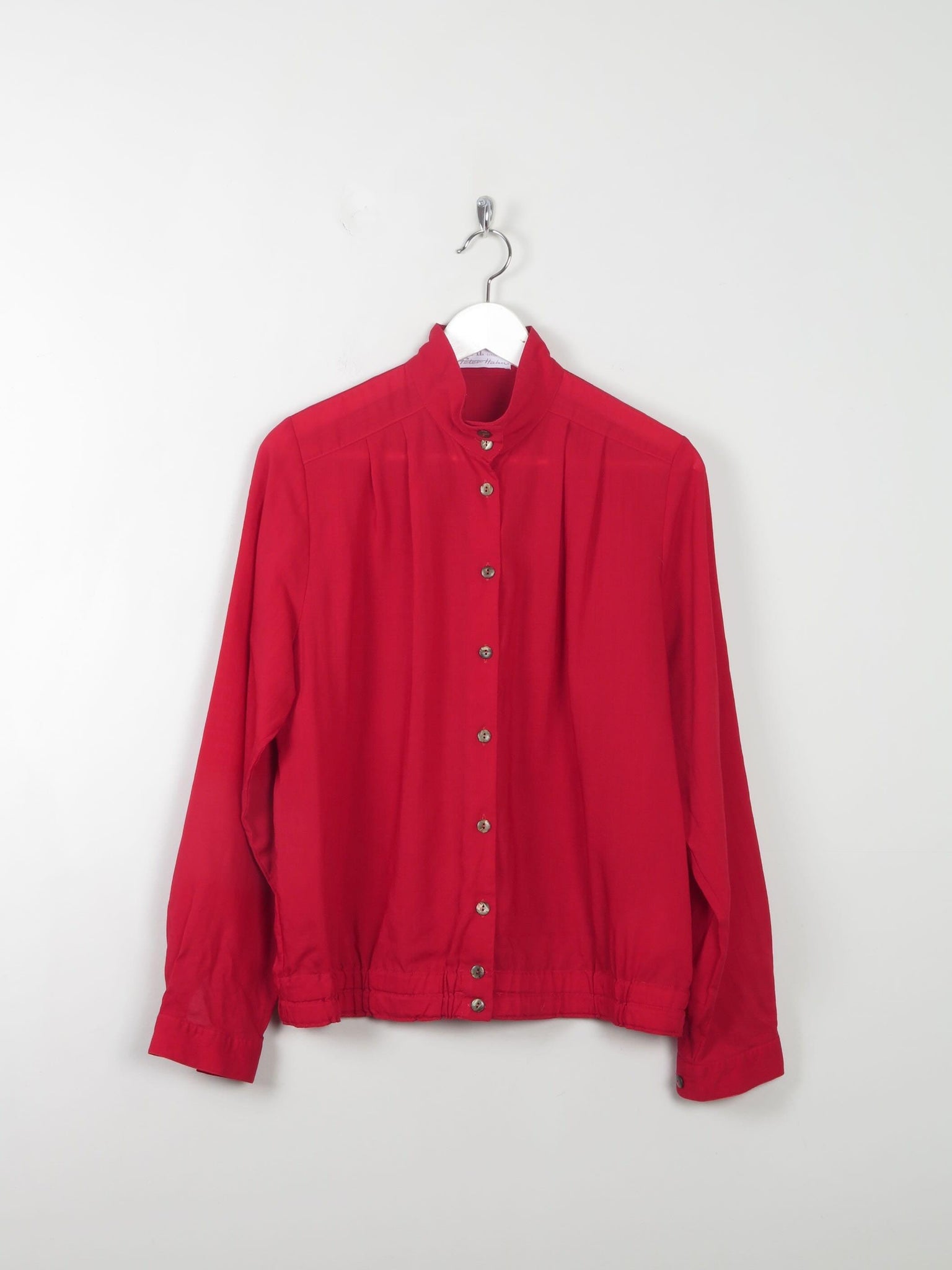 Women's Red Vintage Wool Blouse S/M - The Harlequin