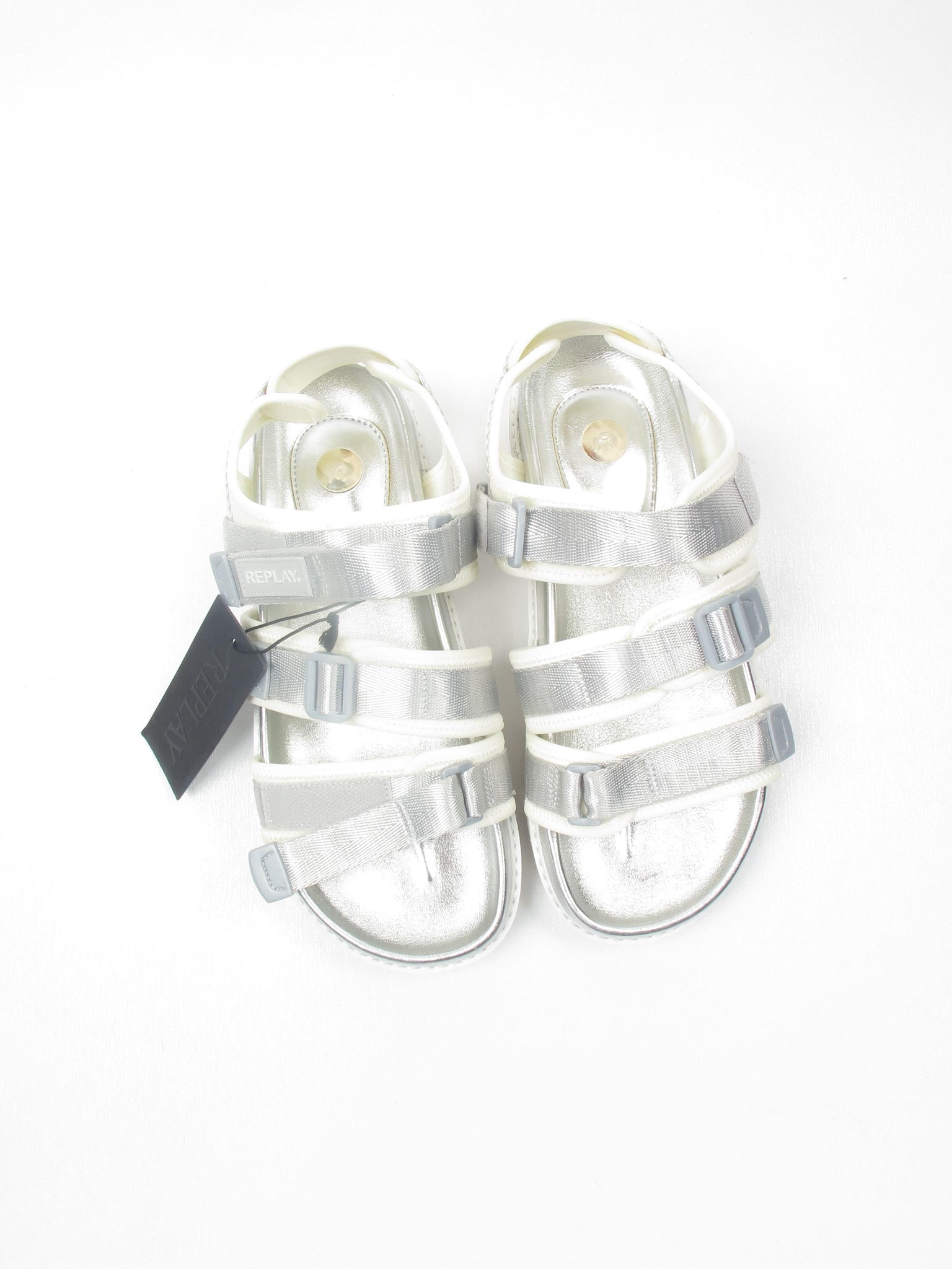 Women's Replay Silver Flatform Sandals 39/6 - The Harlequin