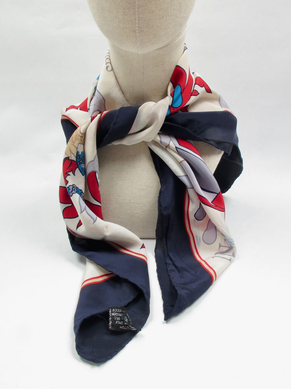 Silk Vintage Aqucastum Printed Scarf - The Harlequin