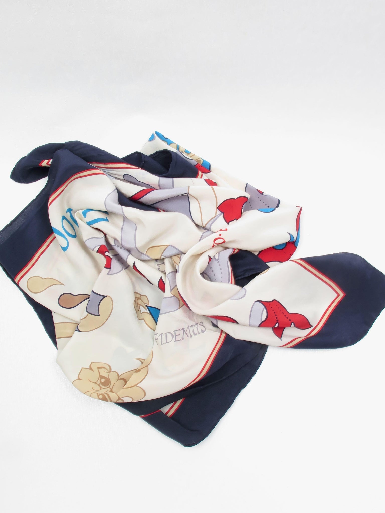 Silk Vintage Aqucastum Printed Scarf - The Harlequin