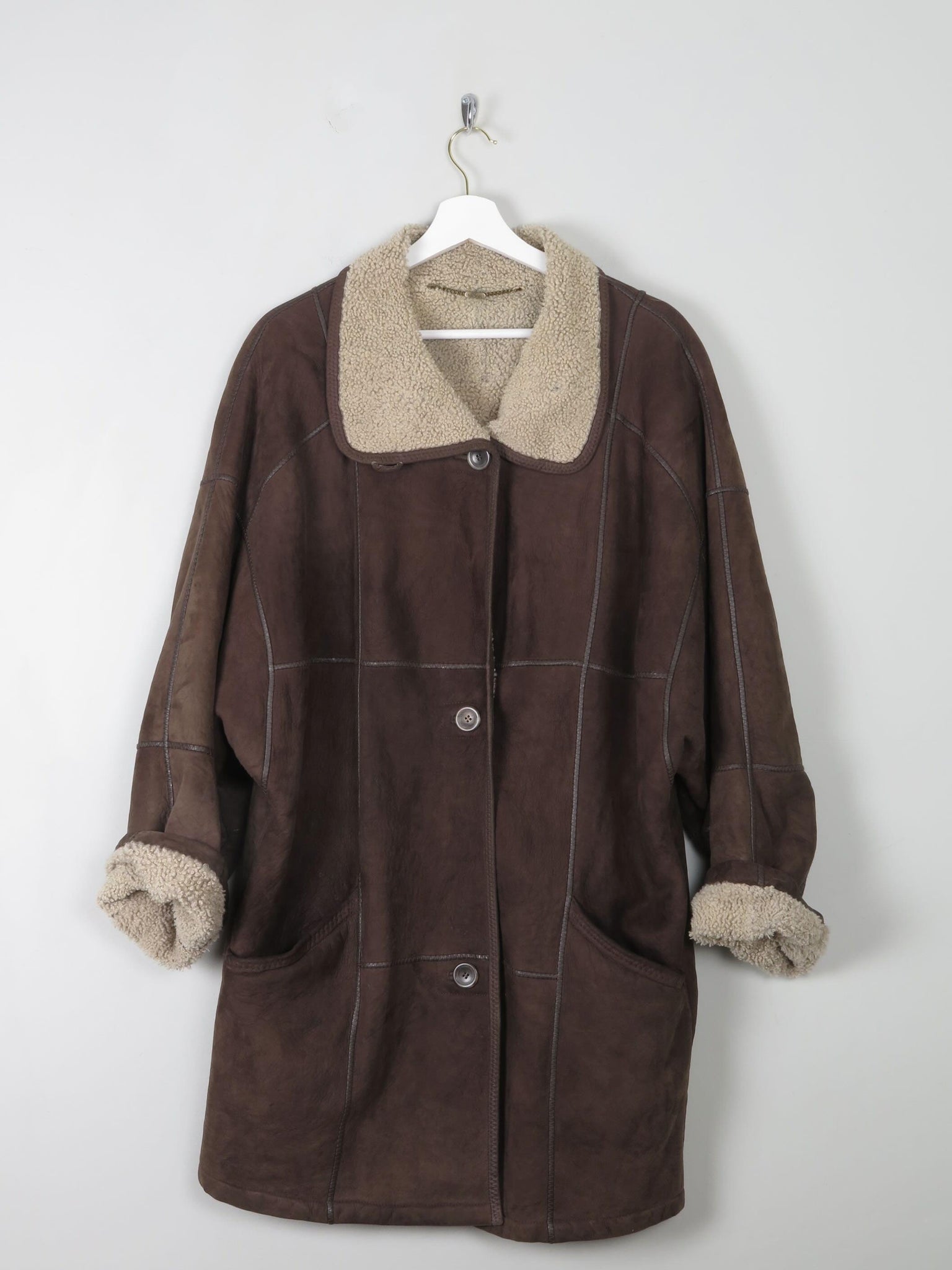 Women's 3/4 Length  Shearling Coat M/L - The Harlequin