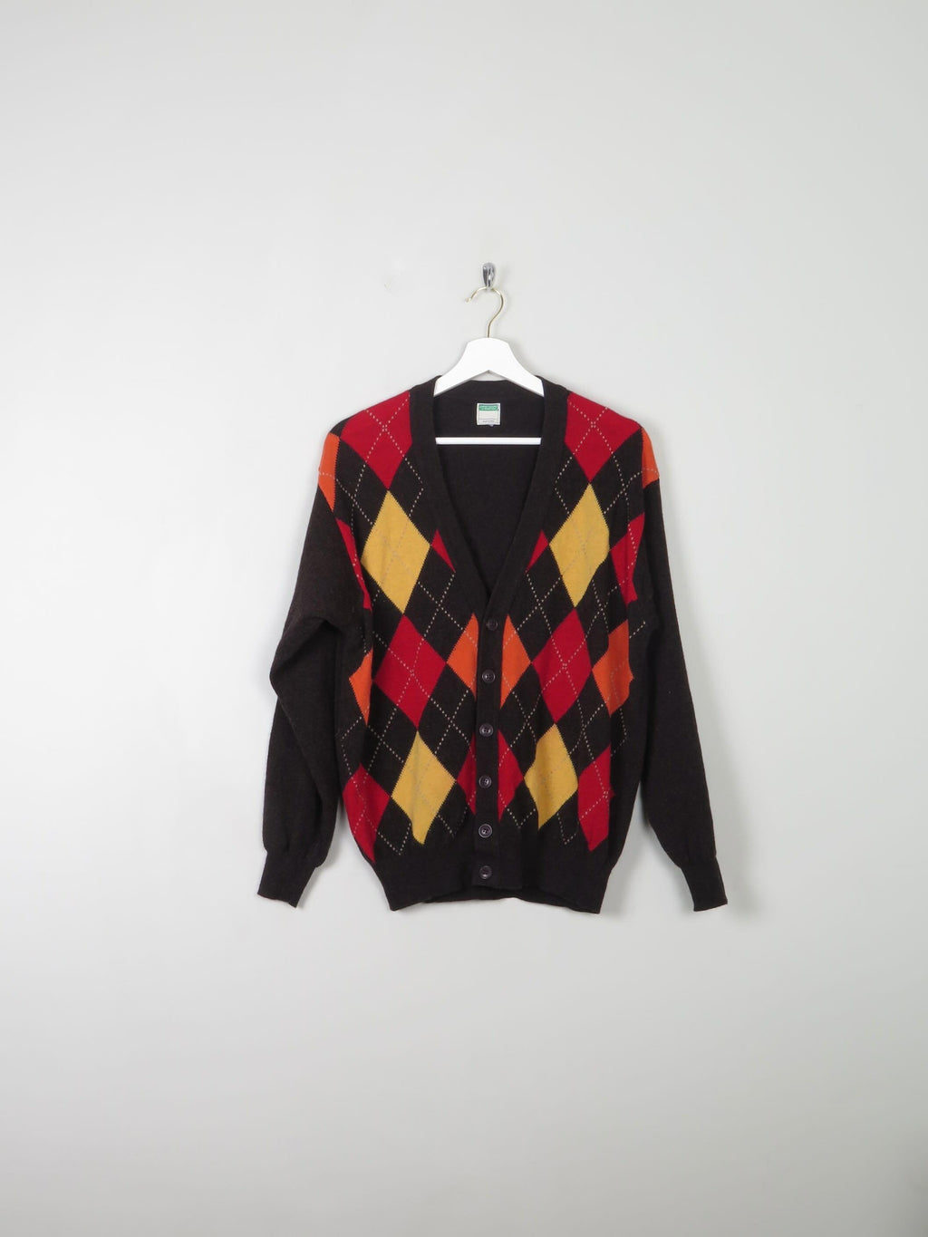 Women's Vintage Benetton Diamond Cardigan XS/S - The Harlequin