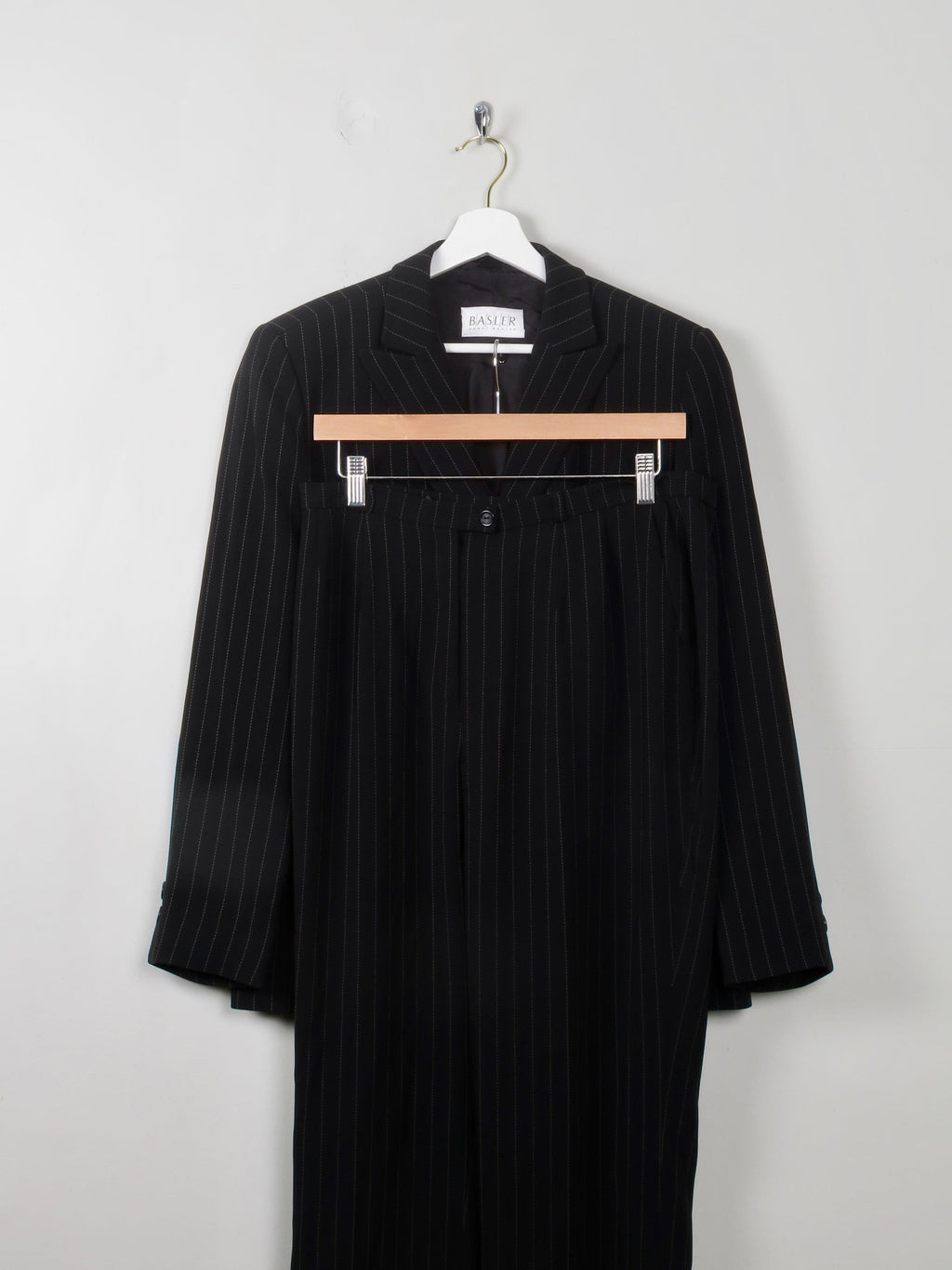 Women's Vintage Black & White Pinstripe Trouser Suit 12 - The Harlequin