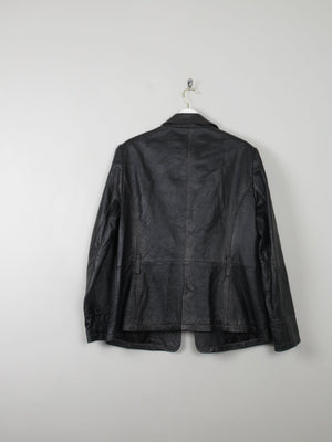 Women's Vintage Black Leather Jacket L/XL - The Harlequin
