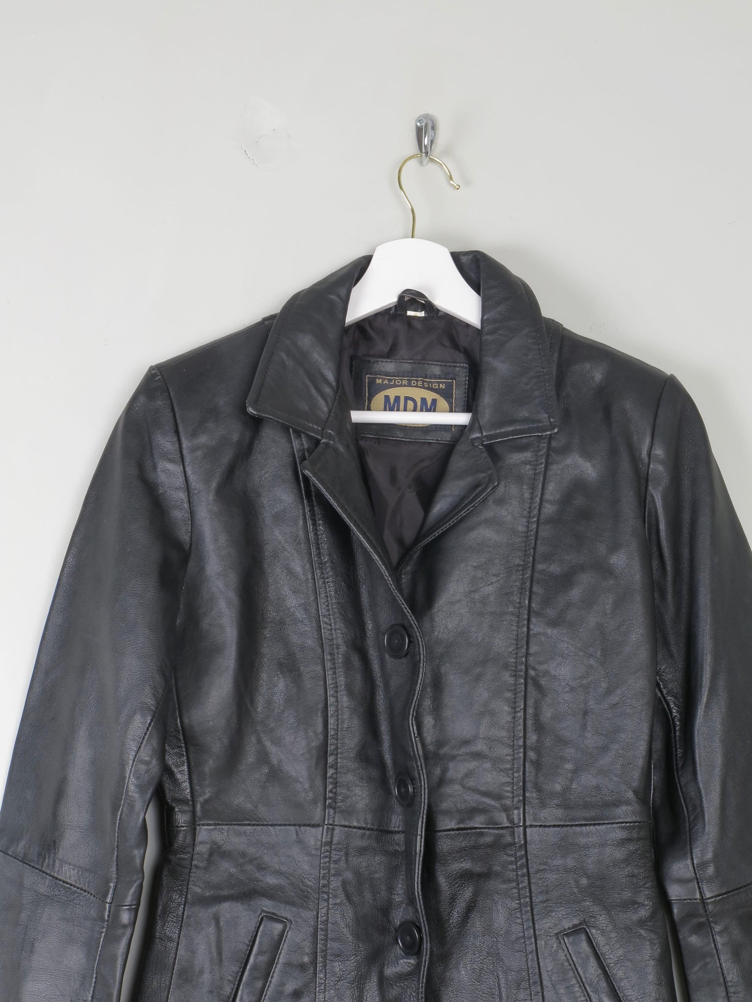 Women's Vintage Black Leather Jacket XS - The Harlequin
