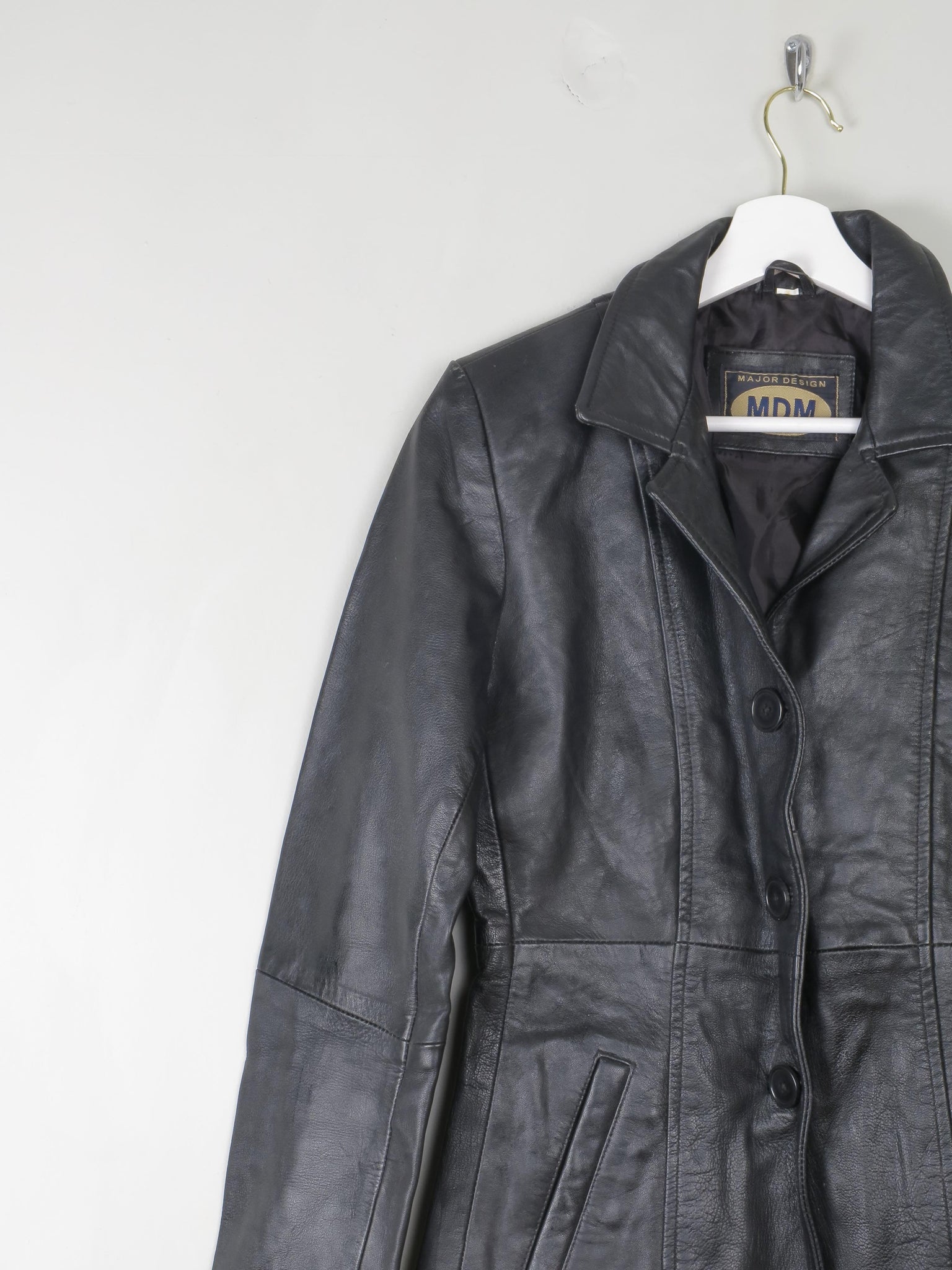 Women's Vintage Black Leather Jacket XS - The Harlequin