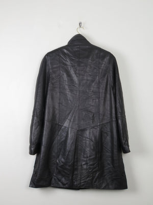 Women's Black Leather Long Jacket M - The Harlequin