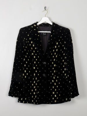 Women's Vintage Black Velvet Jacket Laurel S - The Harlequin