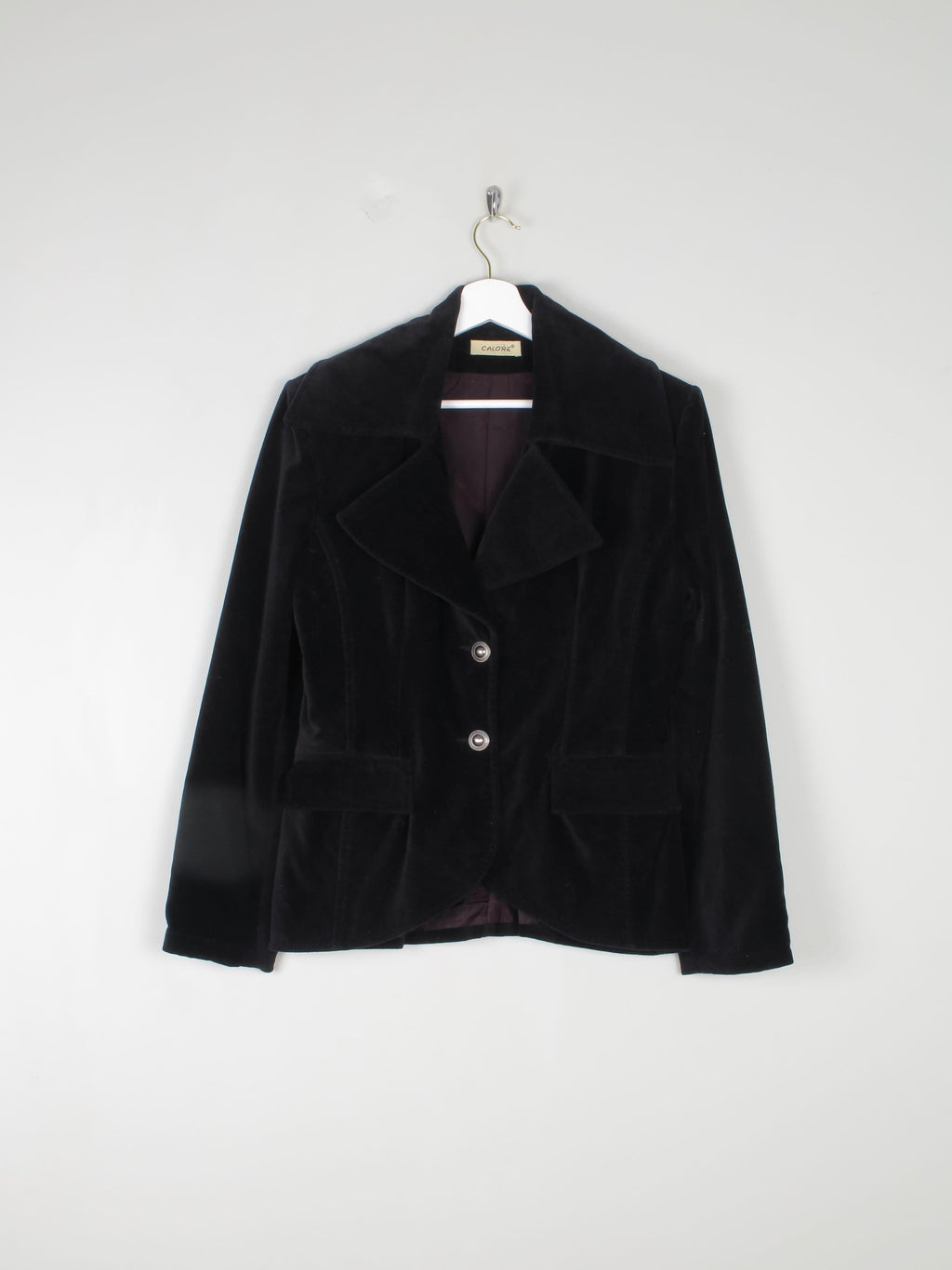 Women's Vintage Black Velvet Jacket S - The Harlequin