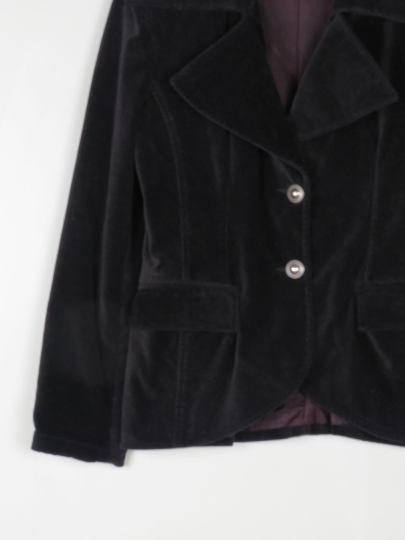 Women's Vintage Black Velvet Jacket S - The Harlequin