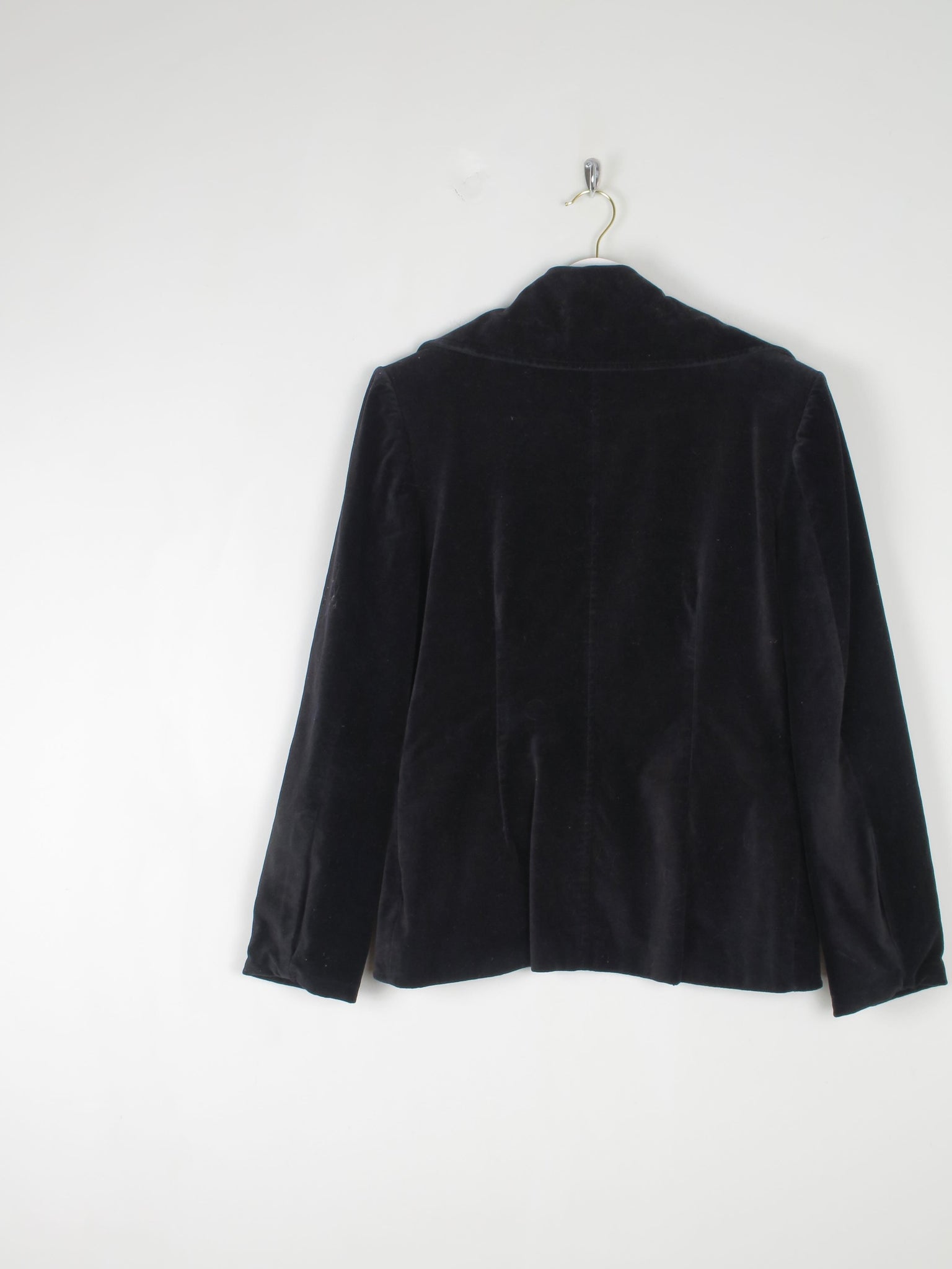 Women's Vintage Black Velvet Jacket S - The Harlequin