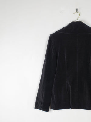 Women's Vintage Black Velvet Jacket S - The Harlequin