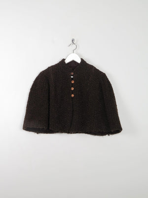 Women's Brown Furry Cape M/L - The Harlequin