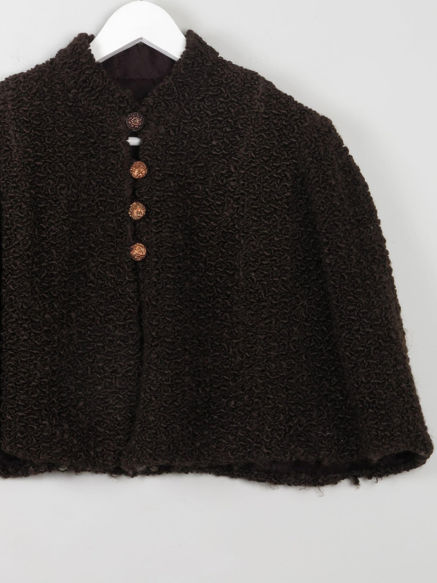 Women's Brown Furry Cape M/L - The Harlequin