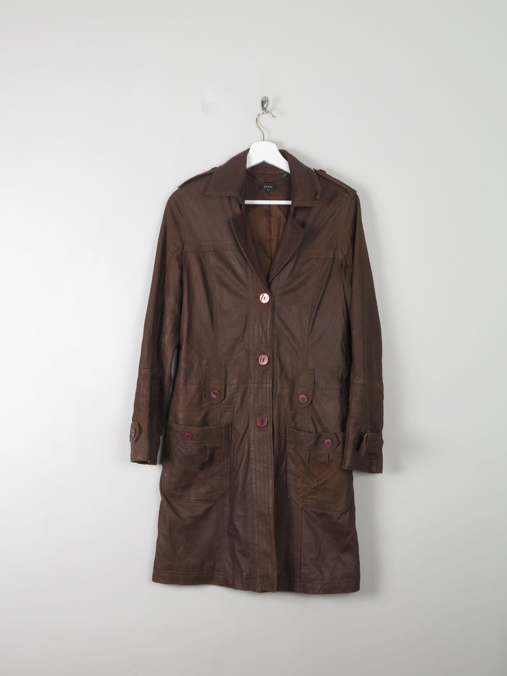 Women's Brown Short Leather Coat 8 - The Harlequin