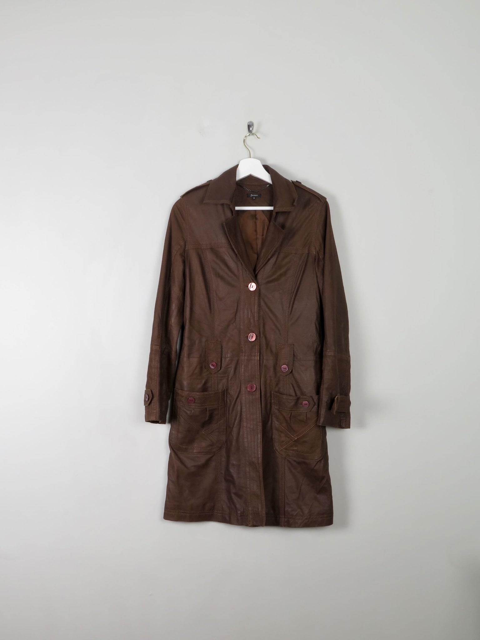 Women's Brown Short Leather Coat 8 - The Harlequin