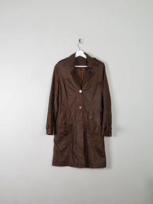 Women's Brown Short Leather Coat 8 - The Harlequin