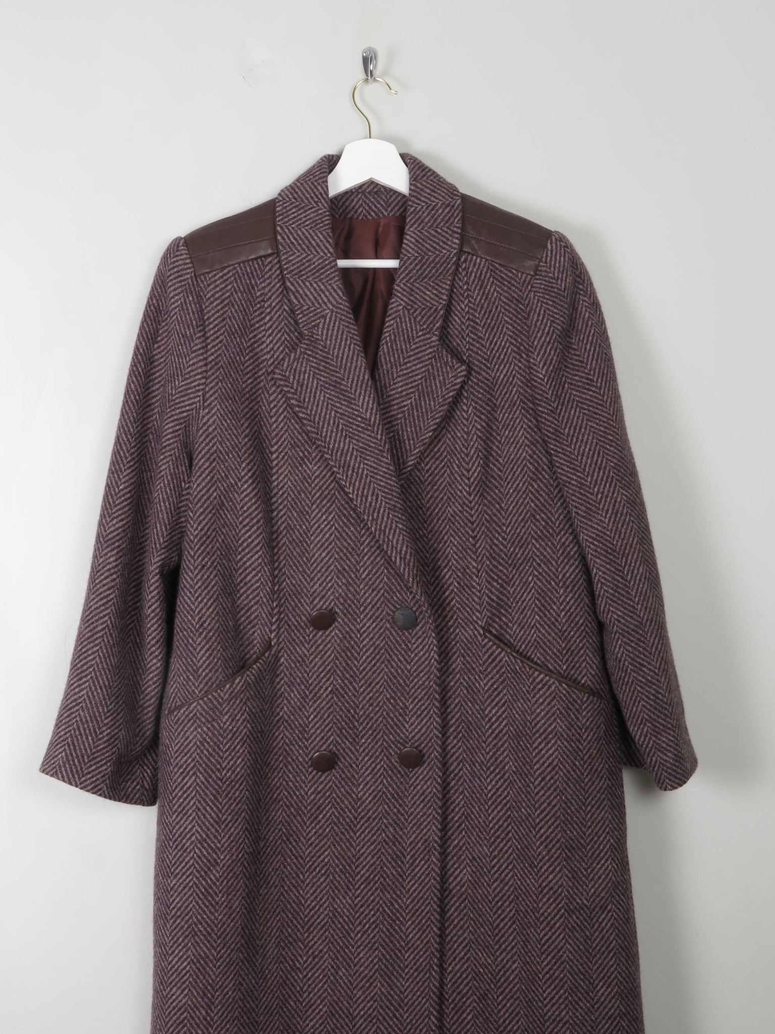 Women's Vintage Brown Tweed Coat M - The Harlequin
