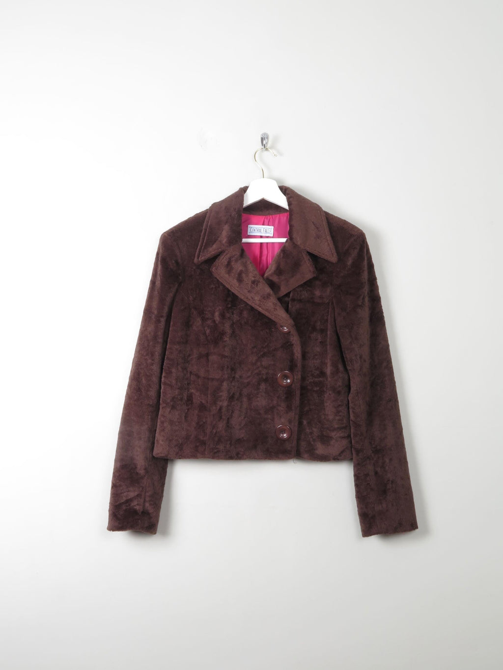 Women's Vintage Brown Velvet Cropped Jacket S - The Harlequin