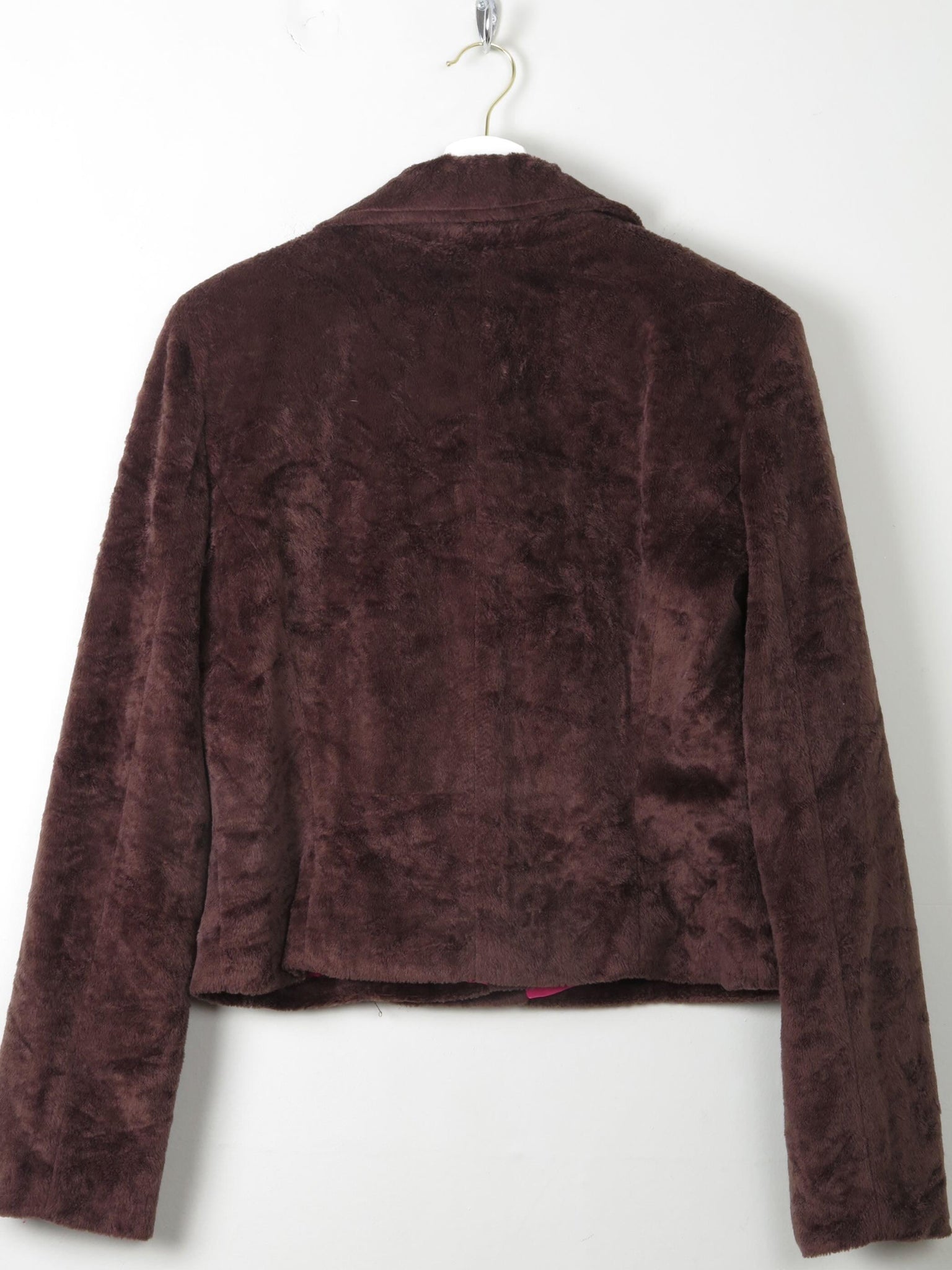 Women's Vintage Brown Velvet Cropped Jacket S - The Harlequin