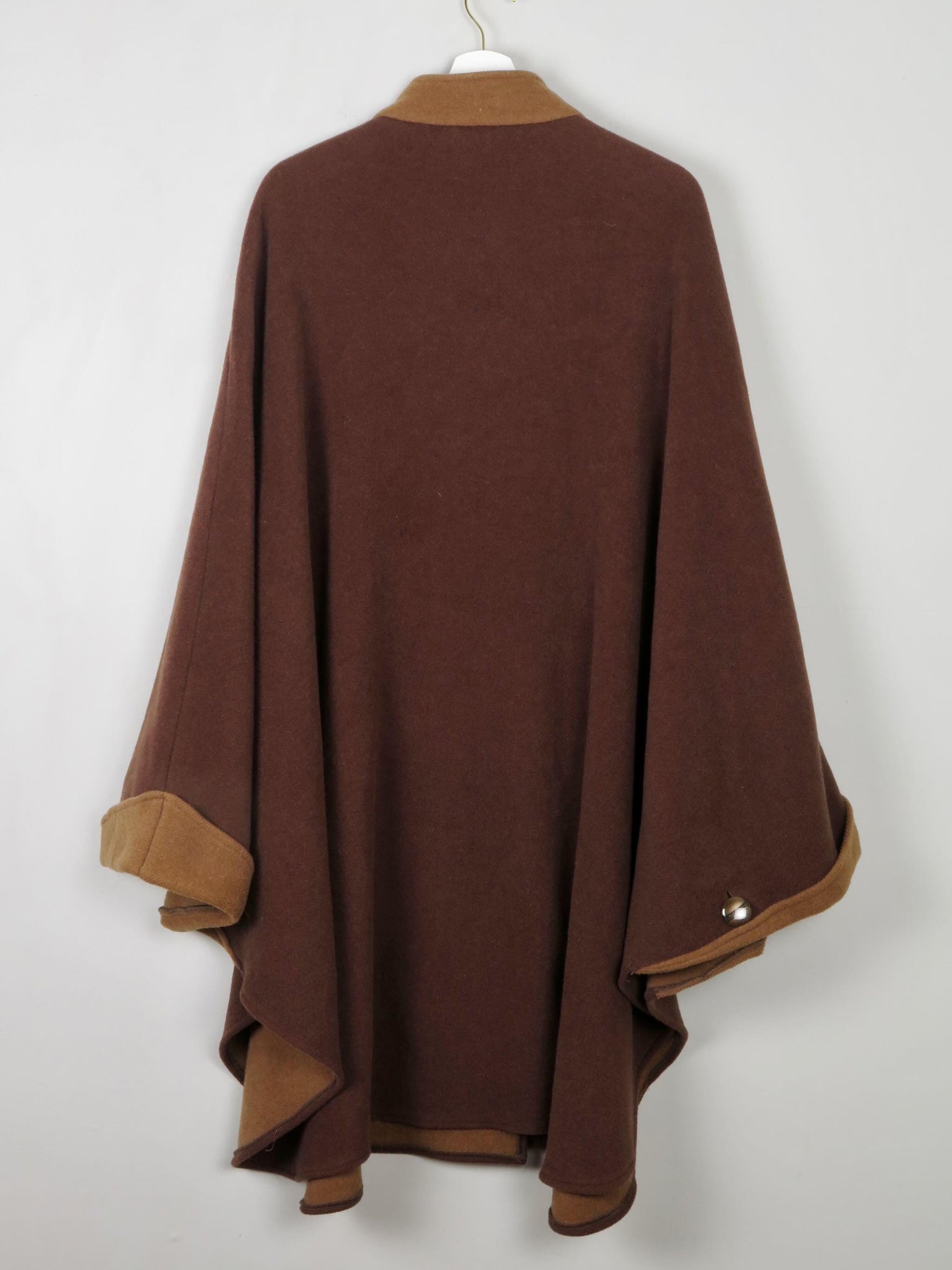 Women's Vintage Brown Wool Cape M-XL - The Harlequin