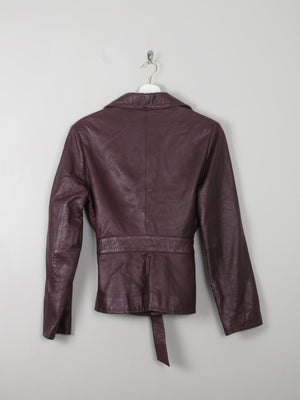 Women's Vintage Burgundy Leather Jacket S - The Harlequin