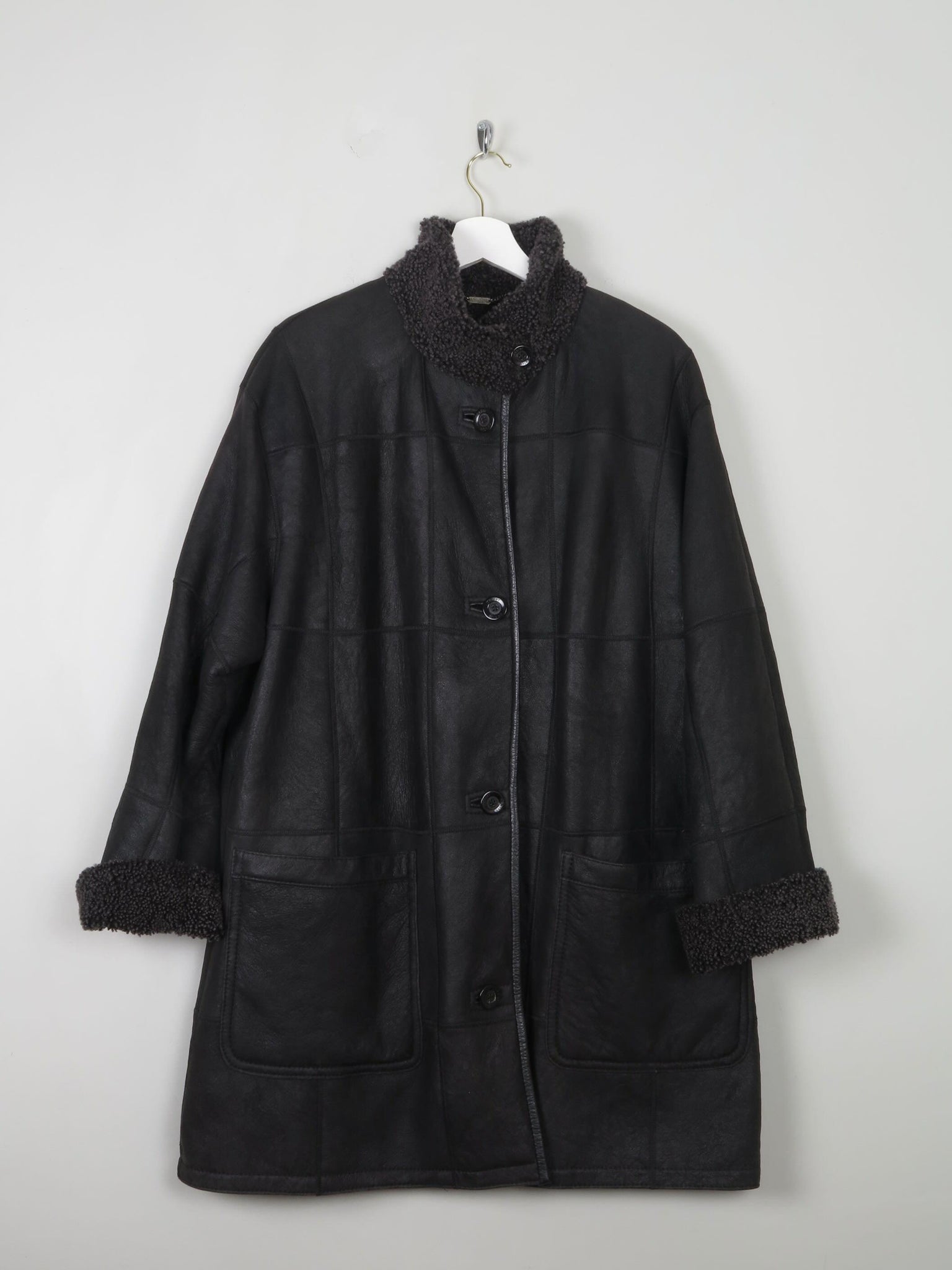 Women's Charcoal Sheepskin Short Coat M/L - The Harlequin