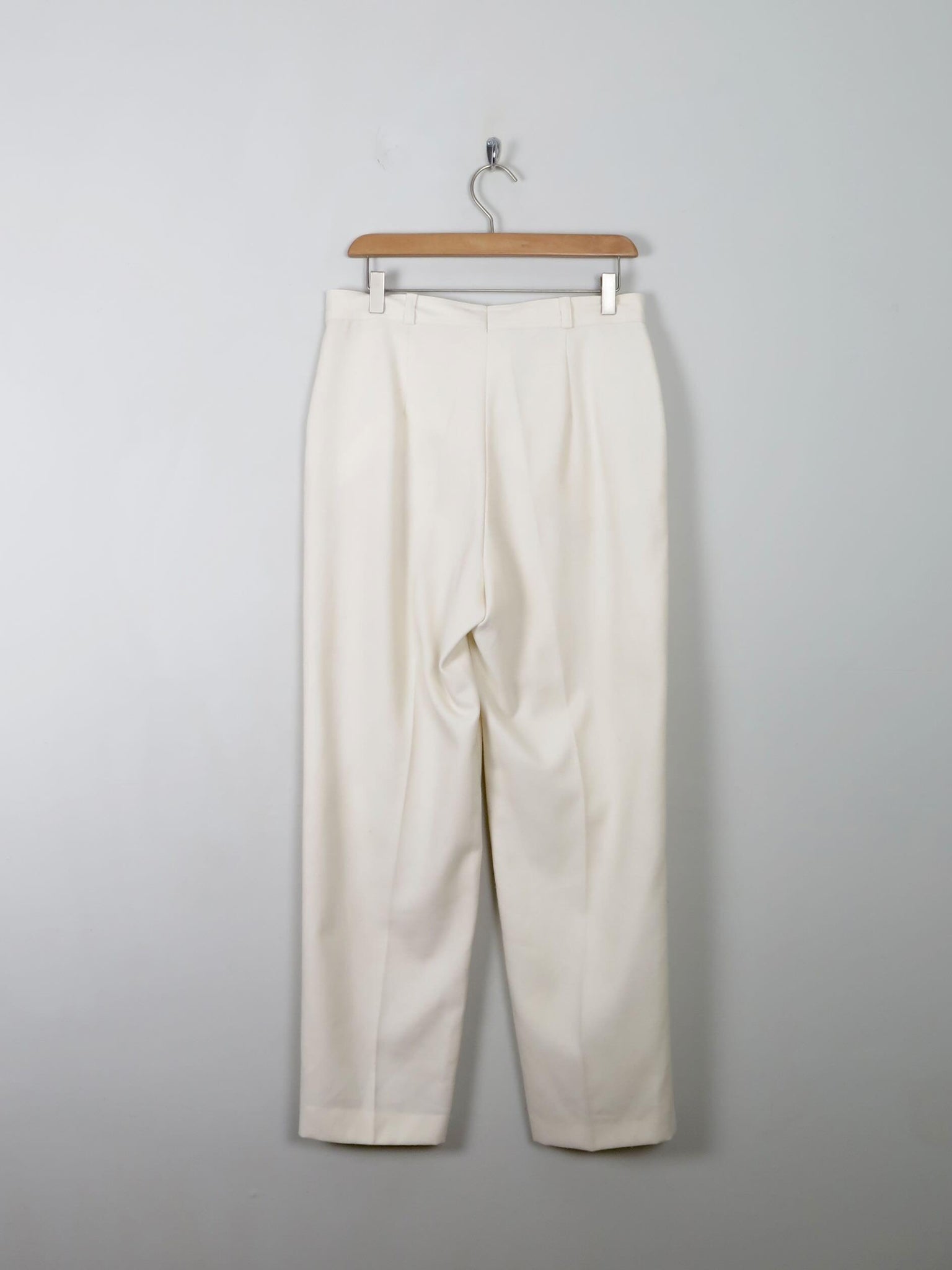 Women's Vintage Cream High Waist Trousers 31"W/ M - The Harlequin