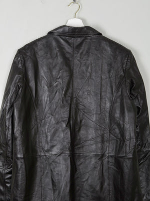 Women's Vintage Dark Brown Leather 3/4 Coat L - The Harlequin