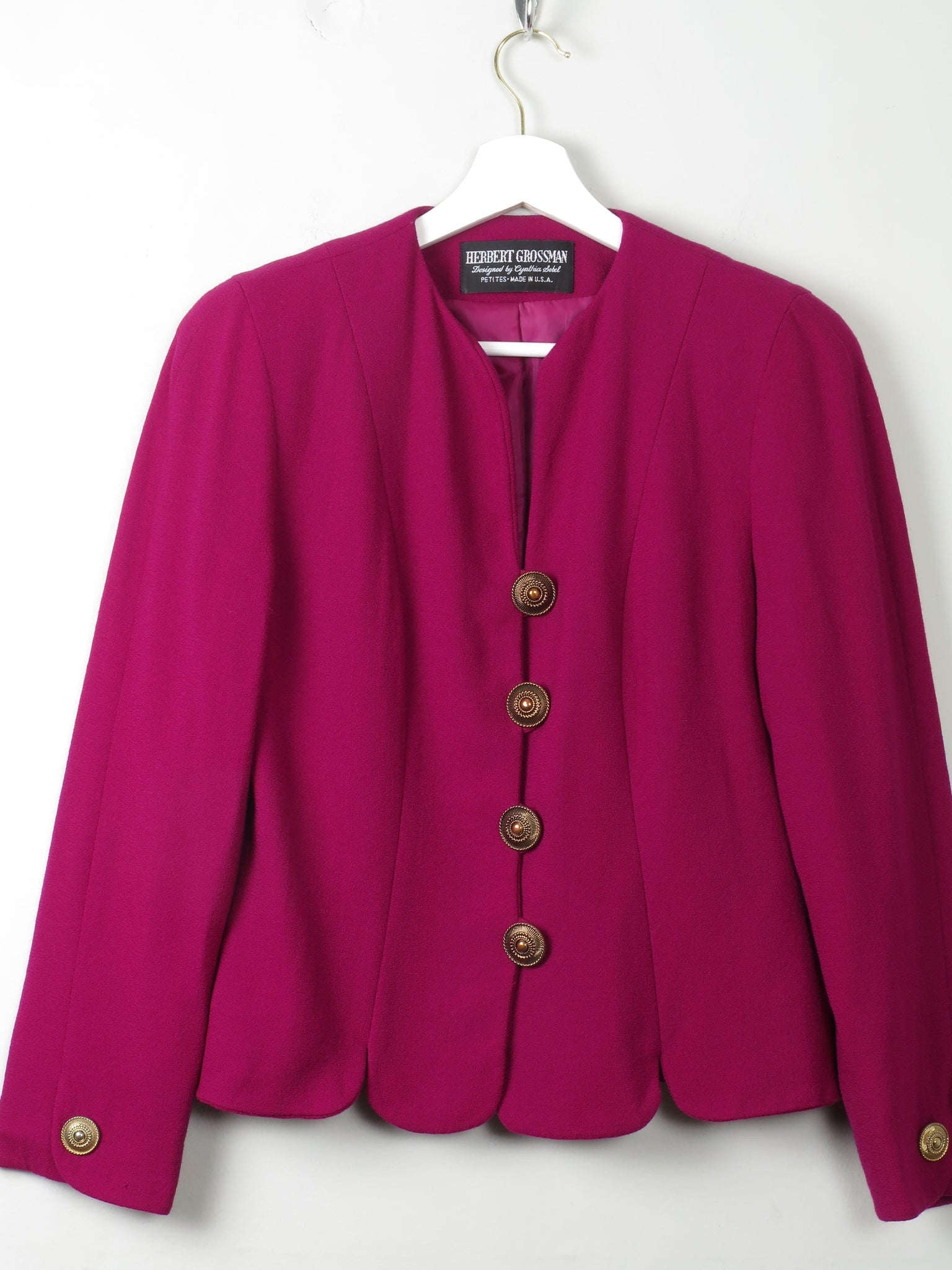 Women's Vintage Deep Pink Tailored Jacket XS Petit - The Harlequin