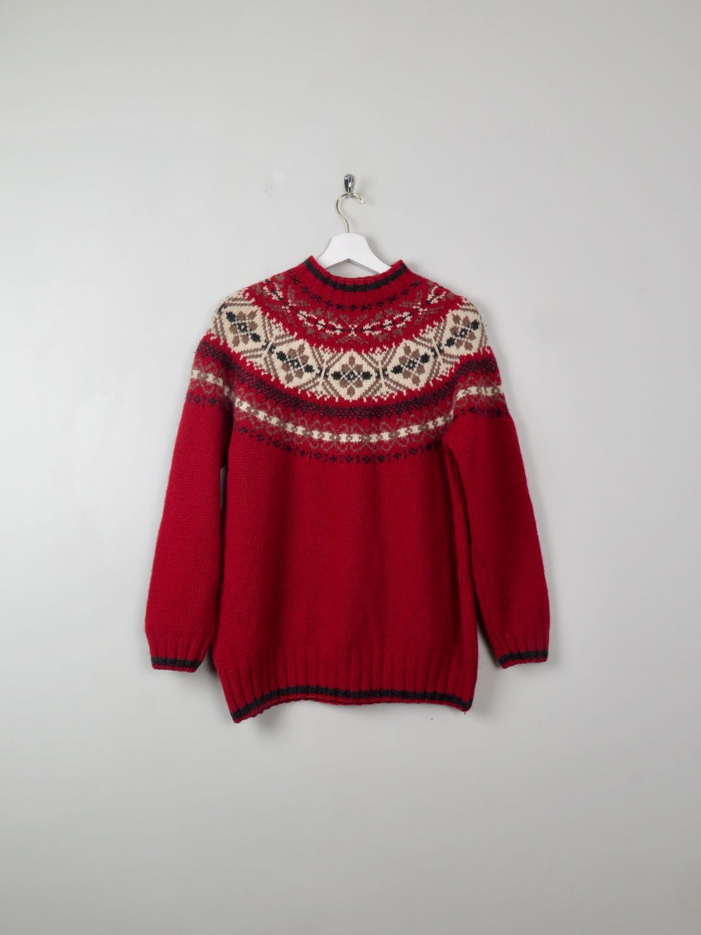 Women's Vintage Eddie Beaver Fair Isle Wool Jumper M - The Harlequin