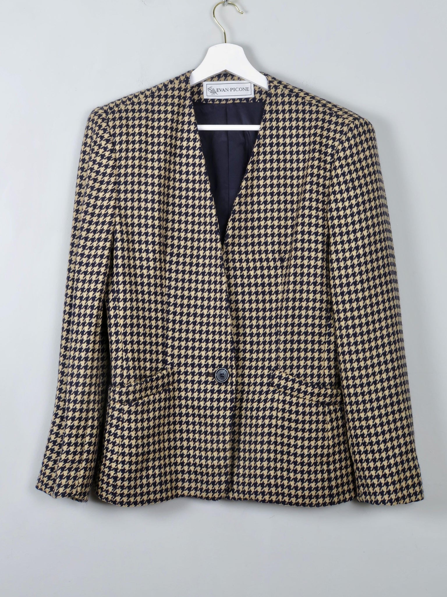Women's Vintage Evan Picone Check Jacket S - The Harlequin