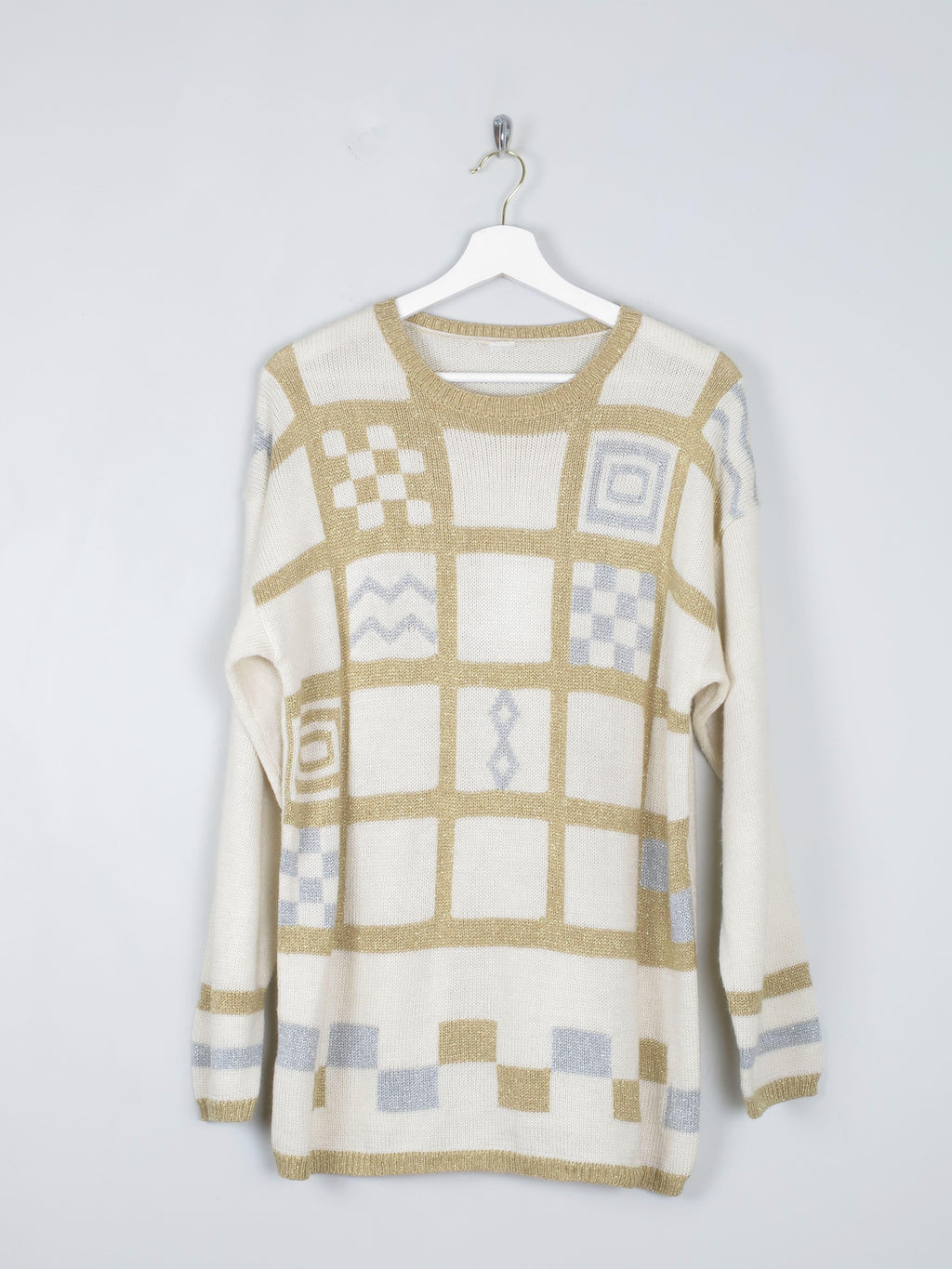 Women’s Vintage Gold & Silver Knitted Jumper S-L - The Harlequin