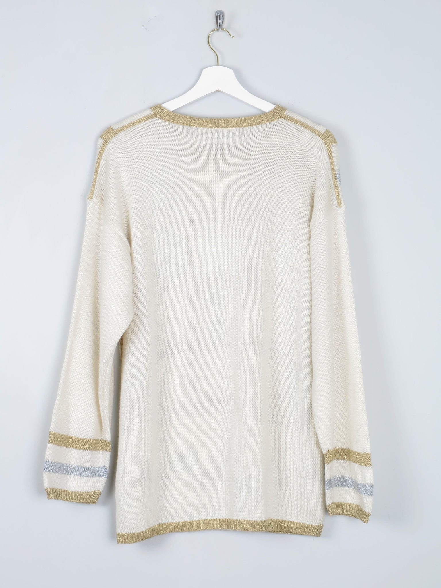 Women’s Vintage Gold & Silver Knitted Jumper S-L - The Harlequin