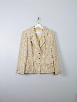 Women's Vintage Gold Tweed Escada Jacket L - The Harlequin