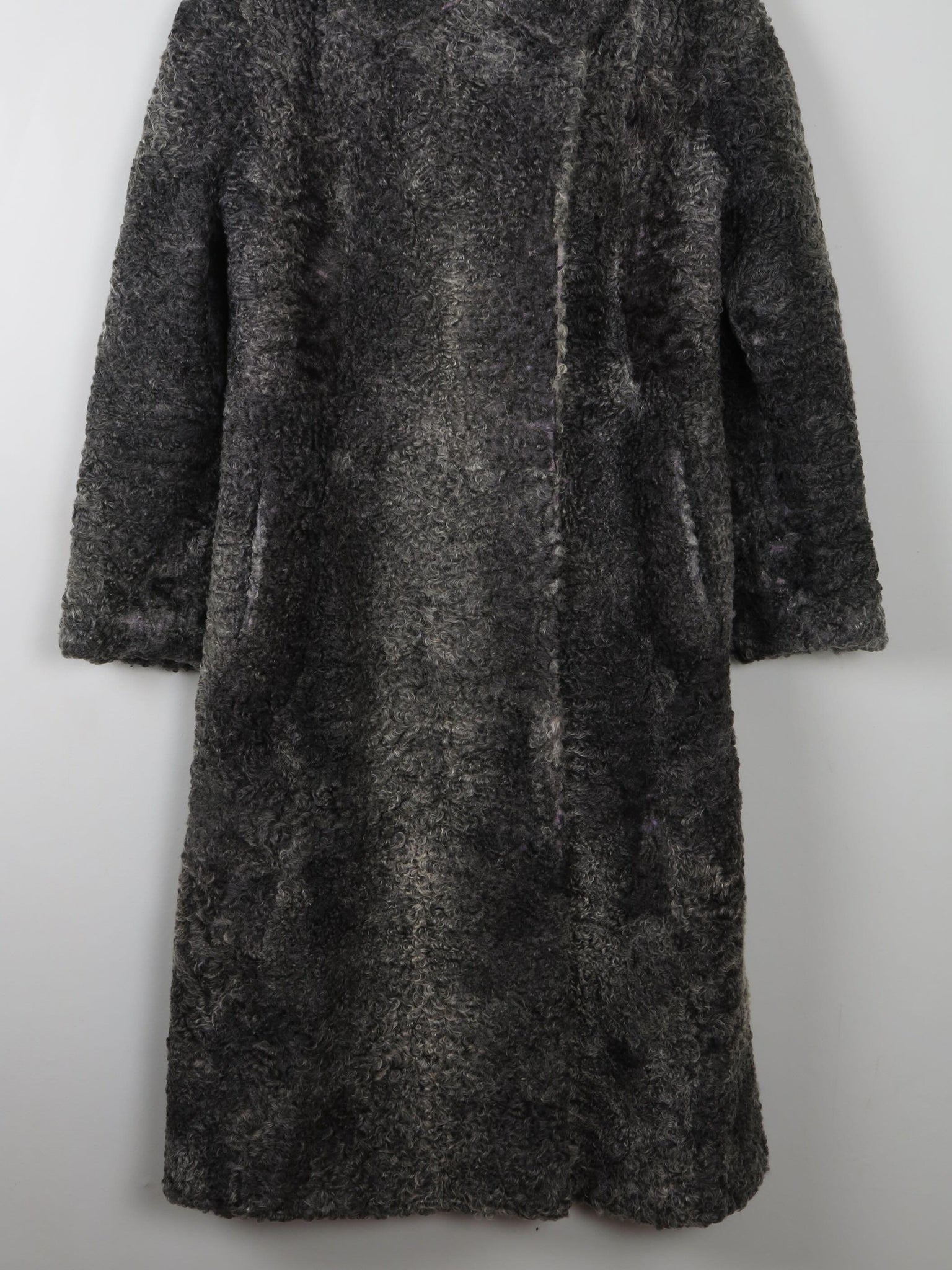 Women's Grey 1950s Astrachan Coat M - The Harlequin