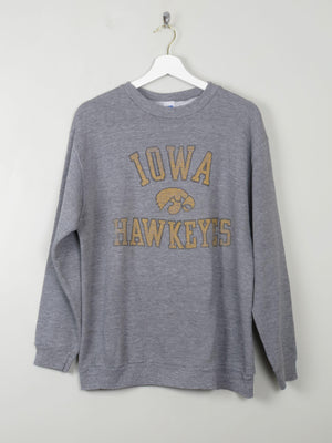 Women's Vintage Grey Sweatshirt With Logo Iowa Hawkeyes M - The Harlequin