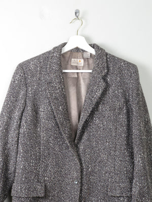 Women's Vintage Grey Tweed Liz Claiborne Jacket S/M Petit - The Harlequin