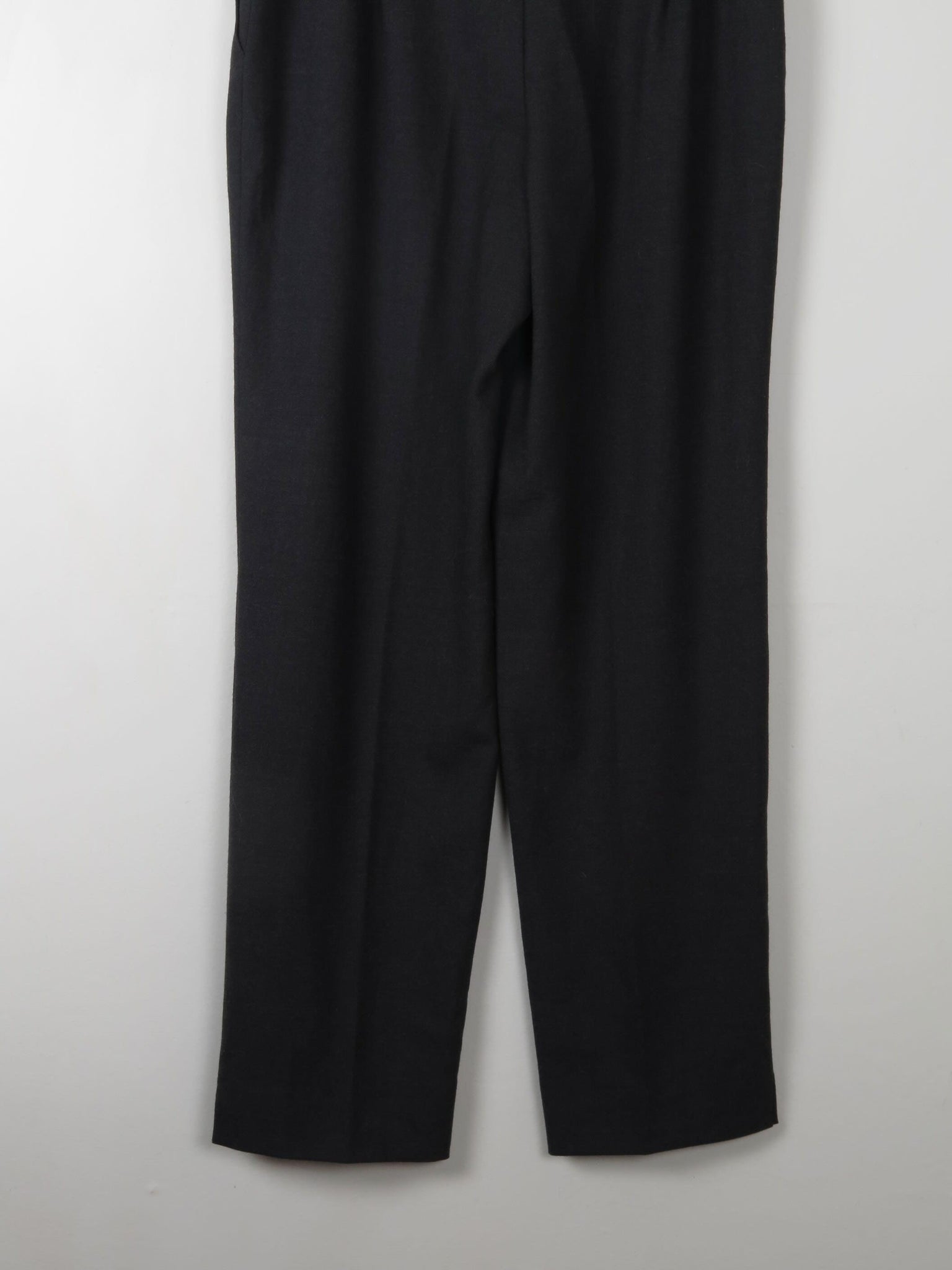 Women's Grey Wool High Waist Trousers M - The Harlequin
